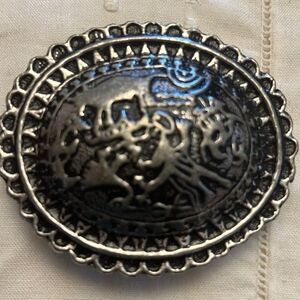 🖤 Vintage Carlos Falchi Belt Buckle – Ornate Metal Design